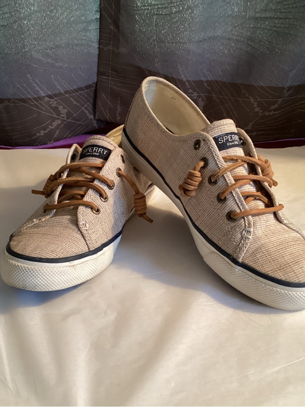 Sperry Seacoast Canvas Topsiders,Leather laces, low top, round toe, STS94368, 8M